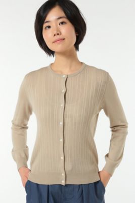 【SALE（三越）】＜HUMAN WOMAN＞ WOOL BASIC 3ニットカーディガン(0777170001) ベージュ 【三越・伊勢丹/公式】