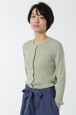 【SALE（三越）】＜HUMAN WOMAN＞ WOOL BASIC 3ニットカーディガン(0777170001) ライトグリーン 【三越・伊勢丹/公式】