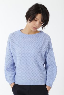 【SALE（三越）】＜HUMAN WOMAN＞ C/W地柄ニット(0777170103) ブルー 【三越・伊勢丹/公式】