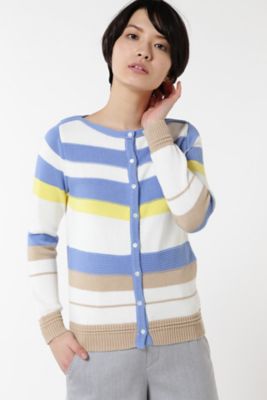 【SALE（三越）】＜HUMAN WOMAN＞ カラーブロックニットカーディガン(0777170106) ホワイト 【三越・伊勢丹/公式】