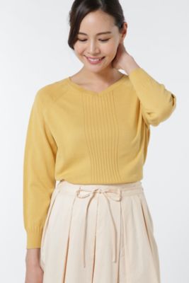 【SALE（三越）】＜HUMAN WOMAN＞ ハイゲージシルク混ニットカーディガン(0777170205) イエロー 【三越・伊勢丹/公式】