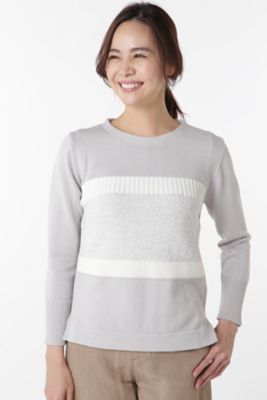 【SALE（三越）】＜HUMAN WOMAN＞ ミックスヤーンニット(0777170309) グレー 【三越・伊勢丹/公式】