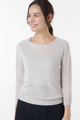 【SALE（三越）】＜HUMAN WOMAN＞ アントワープリネンニット(0777170405) グレー 【三越・伊勢丹/公式】