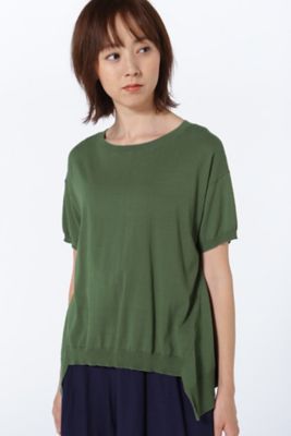 【SALE（三越）】＜HUMAN WOMAN＞ ハイツイストコットンニット(0777170504) グリーン 【三越・伊勢丹/公式】