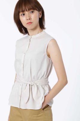 【SALE（三越）】＜HUMAN WOMAN＞ ベルト付ノースリーブブラウス(0777210602) ベージュ 【三越・伊勢丹/公式】