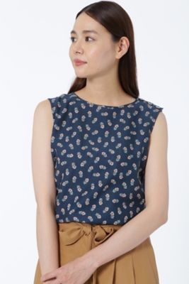 【SALE（三越）】＜HUMAN WOMAN＞ フラワープリント ブラウス(0777210603) ネービー 【三越・伊勢丹/公式】
