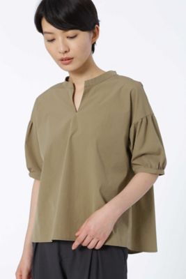 ＜HUMAN WOMAN＞ スーピマ100/2ニドムバイオ ブラウス(0777210700) カーキー 【三越・伊勢丹/公式】