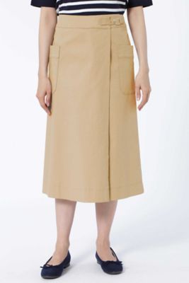 ＜HUMAN WOMAN＞ コットン二重織ラップスカート(0777220800) ベージュ 【三越・伊勢丹/公式】