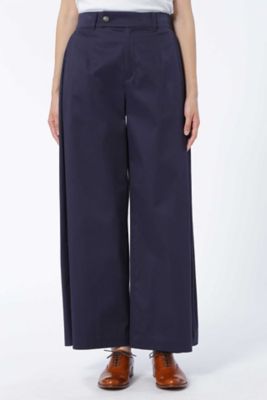 ＜HUMAN WOMAN＞ コットンチノサイドタックパンツ(0777230803) ネービー 【三越・伊勢丹/公式】
