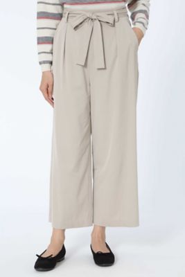 ＜HUMAN WOMAN＞ ベルト付ツイルストレッチパンツ(0777230907) ベージュ 【三越・伊勢丹/公式】