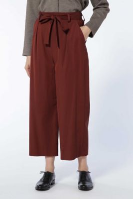 ＜HUMAN WOMAN＞ ベルト付ツイルストレッチパンツ(0777230907) ワイン 【三越・伊勢丹/公式】