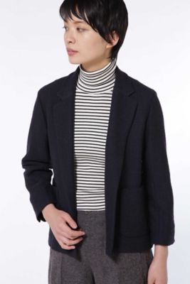 ＜HUMAN WOMAN＞ ブリティッシュウールカノコジャケット(0777250901) ネービー 【三越・伊勢丹/公式】