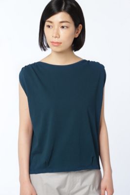 【SALE（三越）】＜HUMAN WOMAN＞ コットンジャージギャザースリーブブラウス(0777260611) ブルー 【三越・伊勢丹/公式】