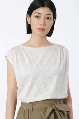 【SALE（三越）】＜HUMAN WOMAN＞ コットン天竺ラインプリントT(0777260704) ホワイト 【三越・伊勢丹/公式】