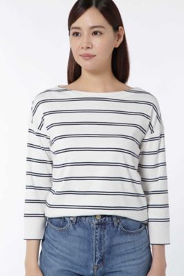 ＜HUMAN WOMAN＞ 60/2シャイニー加工成型プルオーバー(0777260801) ホワイト 【三越・伊勢丹/公式】