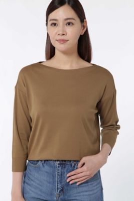 ＜HUMAN WOMAN＞ 60/2シャイニー加工成型プルオーバー(0777260801) ベージュ 【三越・伊勢丹/公式】