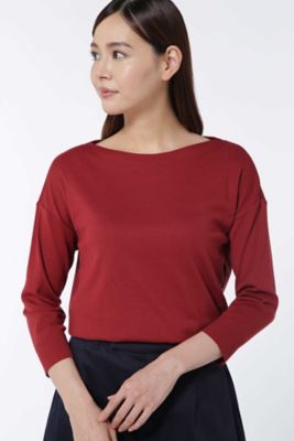 ＜HUMAN WOMAN＞ 60/2シャイニー加工成型プルオーバー(0777260801) レッド 【三越・伊勢丹/公式】