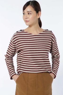 ＜HUMAN WOMAN＞ リップルx天竺BDシルケット カットソー(0777260904) ベージュ 【三越・伊勢丹/公式】