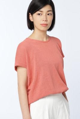 【SALE（三越）】＜HUMAN WOMAN＞ ミドルゲージギマ 半袖クループルオーバー(0777270602) ピンク 【三越・伊勢丹/公式】