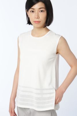 【SALE（三越）】＜HUMAN WOMAN＞ 透かしジャガードニット(0777270604) ホワイト 【三越・伊勢丹/公式】