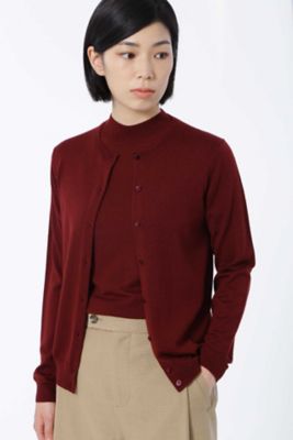 ＜HUMAN WOMAN＞ クルーカーディガン(0777270901) ワイン 【三越・伊勢丹/公式】