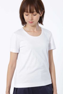 ＜HUMAN WOMAN＞ 100/3天竺ベーシックカットソー(0777960603) ホワイト 【三越・伊勢丹/公式】