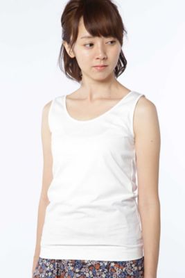 ＜HUMAN WOMAN＞ 100/3天竺タンクトップ(0777960604) ホワイト 【三越・伊勢丹/公式】