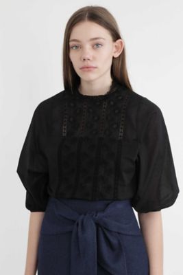 ＜ジル スチュアート/JILL STUART＞ ローズエンブロイダリーブラウス(0927210007) ブラック 【三越・伊勢丹/公式】