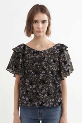 ＜ジル スチュアート/JILL STUART＞ フロッキーフラワードレスブラウス(0927210029) ブラック 【三越・伊勢丹/公式】