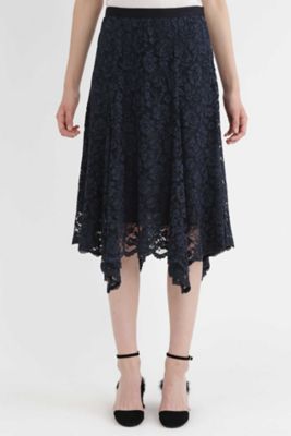 ＜ジル スチュアート/JILL STUART＞ リアナヘムレーススカート(0927220013) ネービー 【三越・伊勢丹/公式】