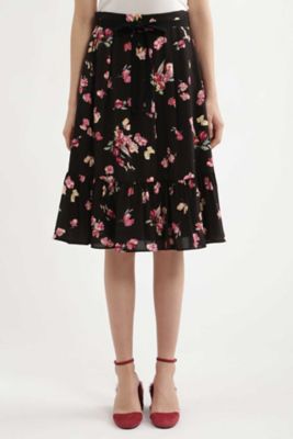 ＜ジル スチュアート/JILL STUART＞ ポリシアフラワースカート(0927220033) ブラック 【三越・伊勢丹/公式】