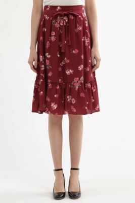 ＜ジル スチュアート/JILL STUART＞ ポリシアフラワースカート(0927220033) ワイン 【三越・伊勢丹/公式】
