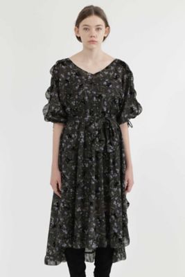 ＜ジル スチュアート/JILL STUART＞ フロッキーフラワードレス(0927240010) ブラック 【三越・伊勢丹/公式】