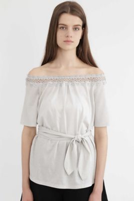 【SALE（三越）】＜ジル スチュアート/JILL STUART＞ ウィンケミカルレースオフショルカットソー(0927260001) グレー 【三越・伊勢丹/公式】
