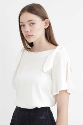 【SALE（三越）】＜ジル スチュアート/JILL STUART＞ リボンTトップス(0927260008) ホワイト 【三越・伊勢丹/公式】