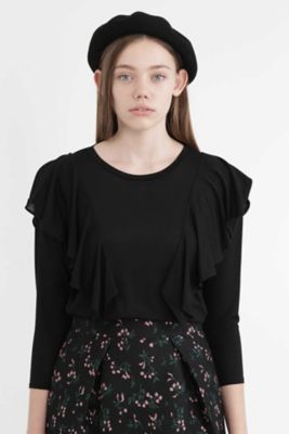 ＜ジル スチュアート/JILL STUART＞ フィララッフルカットソー(0927260010) ブラック 【三越・伊勢丹/公式】