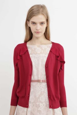 ＜ジル スチュアート/JILL STUART＞ ビリーラッフルニットカーディガン(0927270006) パープル 【三越・伊勢丹/公式】