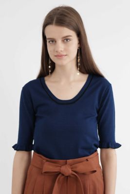 ＜ジル スチュアート/JILL STUART＞ ブレアUネックニット(0927270007) ネービー 【三越・伊勢丹/公式】