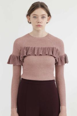 ＜ジル スチュアート/JILL STUART＞ シャインリブフリルニット(0927270011) ベージュ 【三越・伊勢丹/公式】