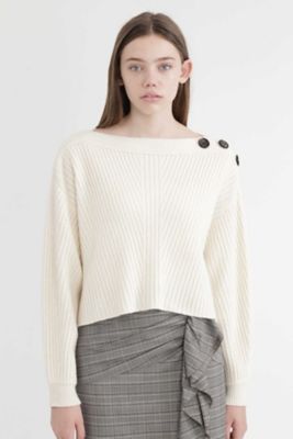 ＜ジル スチュアート/JILL STUART＞ ローガンショルダー釦ニット(0927270016) ホワイト 【三越・伊勢丹/公式】