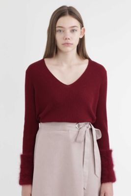 ＜ジル スチュアート/JILL STUART＞ カリーナVネックニット(0927270020) ワイン 【三越・伊勢丹/公式】