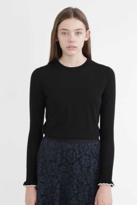 ＜ジル スチュアート/JILL STUART＞ ロピ袖ラッフルニット(0927270022) ブラック 【三越・伊勢丹/公式】