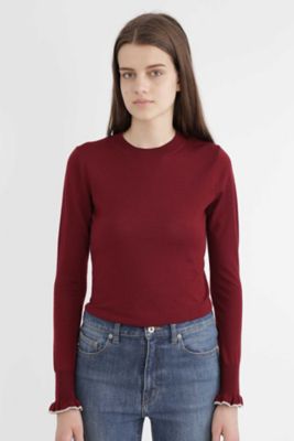 ＜ジル スチュアート/JILL STUART＞ ロピ袖ラッフルニット(0927270022) ワイン 【三越・伊勢丹/公式】