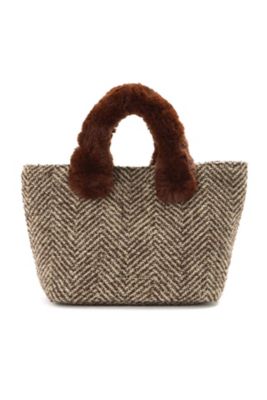 ＜ジル スチュアート/JILL STUART＞ ファーハンドルトートバッグ(0927280008) ブラウン 【三越・伊勢丹/公式】