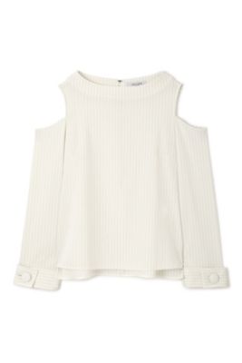 【SALE（三越）】＜ADORE＞ ストライプカットオフショルダーブラウス(5317110402) ホワイト 【三越・伊勢丹/公式】