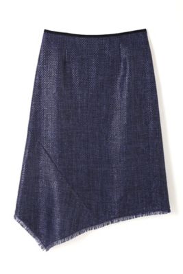 【SALE（三越）】＜ADORE＞ フィルムツイードアシメトリーヘムスカート(5317120203) ネービー 【三越・伊勢丹/公式】