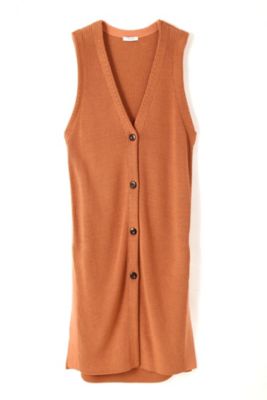 【SALE（三越）】＜ADORE＞ ソフトコットンVネックニットロングジレ(5317175210) オレンジ 【三越・伊勢丹/公式】