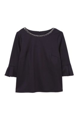 ＜アリスバーリー＞ ビジュー付タックスリーブカットソー(8127295036) ネービーブルー 【三越・伊勢丹/公式】