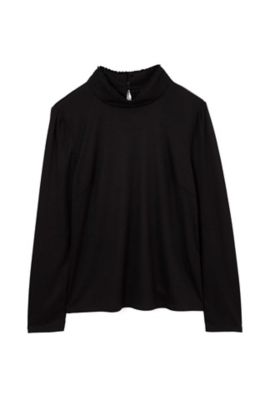 ＜アリスバーリーL plus＞ ◆大きいサイズ◆スモッキングハイネックカットソー(8137254637) クロ 【三越・伊勢丹/公式】