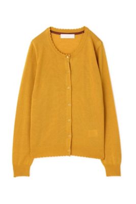 ＜アリスバーリーL plus＞ ◆大きいサイズ◆クルーネックニットカーディガン(8137255640) キイロ 【三越・伊勢丹/公式】